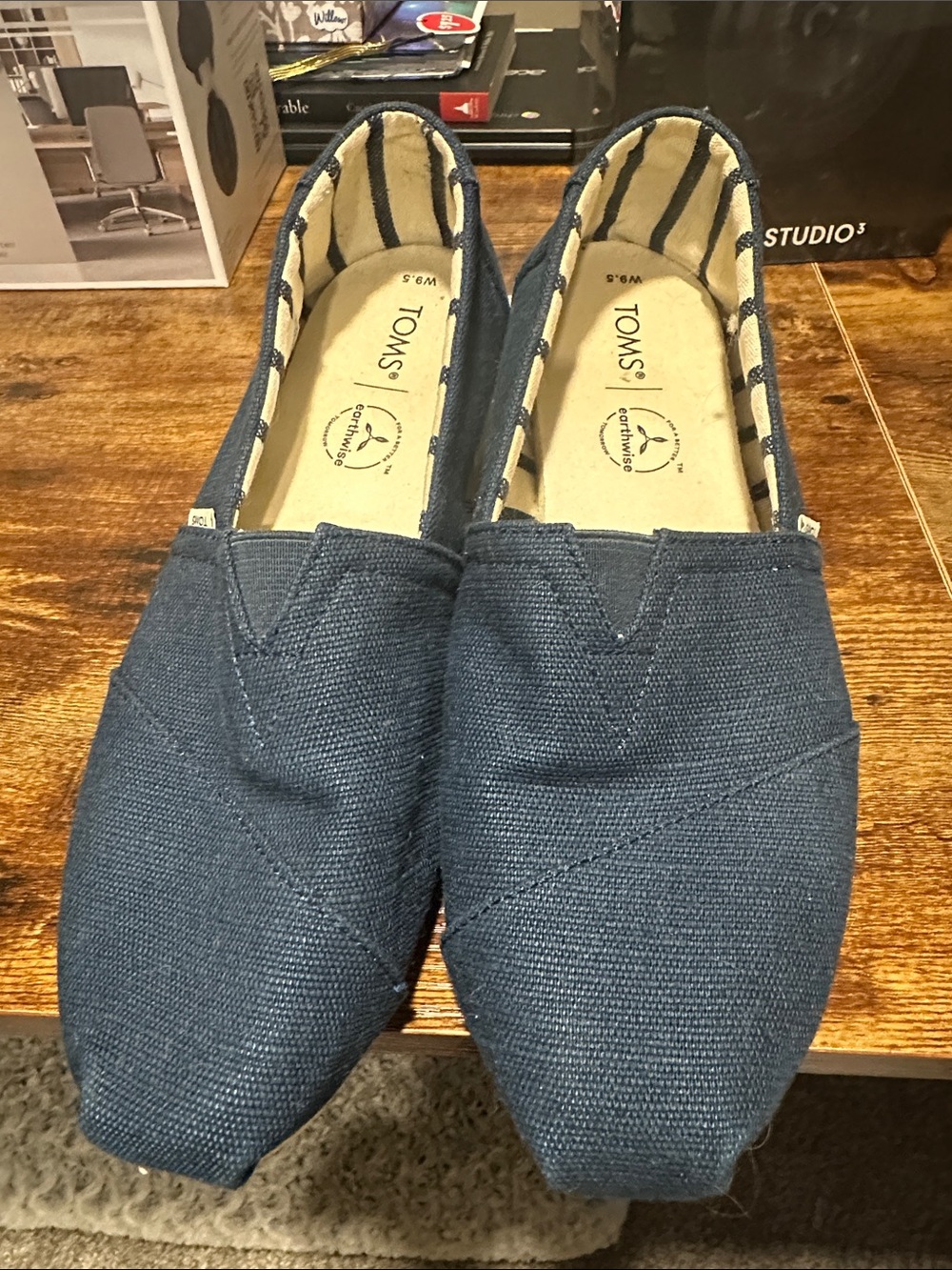 Toms Navy Canvas Slip-On Loafers
